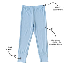 Load image into Gallery viewer, Lillian Trisomy 18 Blue Bamboo Leggings