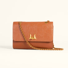 Load image into Gallery viewer, Loyal West Savi Small Embossed &amp; Grained Leather Bag - Amber Glow