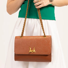 Load image into Gallery viewer, Loyal West Savi Small Embossed &amp; Grained Leather Bag - Amber Glow