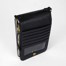 Load image into Gallery viewer, Loyal West SHELL PHONE BAG IN BLACK AND WHITE COWHIDE