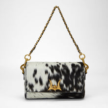 Load image into Gallery viewer, Loyal West SAVI MINI BAG IN BLACK &amp; WHITE COWHIDE