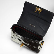 Load image into Gallery viewer, Loyal West SAVI MINI BAG IN BLACK &amp; WHITE COWHIDE