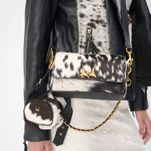 Load image into Gallery viewer, Loyal West SAVI MINI BAG IN BLACK &amp; WHITE COWHIDE
