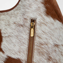 Load image into Gallery viewer, Loyal West LW LARGE PURSE - IN BROWN &amp; WHITE COWHIDE &amp; CALFSKIN