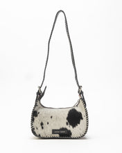 Load image into Gallery viewer, Dannia Medium Purse In Black &amp; White Cowhide