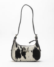 Load image into Gallery viewer, Dannia Medium Purse In Black &amp; White Cowhide