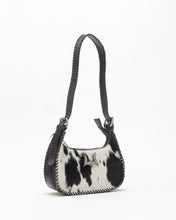 Load image into Gallery viewer, Dannia Medium Purse In Black &amp; White Cowhide