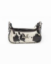 Load image into Gallery viewer, Dannia Medium Purse In Black &amp; White Cowhide