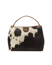 Load image into Gallery viewer, Lw Large Hobo Bag In Black &amp; White Cowhide