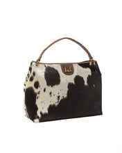 Load image into Gallery viewer, Lw Large Hobo Bag In Black &amp; White Cowhide