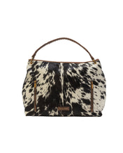 Load image into Gallery viewer, Lw Large Hobo Bag In Black &amp; White Cowhide