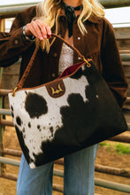Load image into Gallery viewer, Lw Large Hobo Bag In Black &amp; White Cowhide