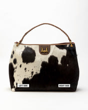 Load image into Gallery viewer, Lw Large Hobo Bag In Black &amp; White Cowhide