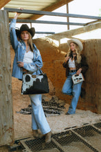 Load image into Gallery viewer, Lw Large Hobo Bag In Black &amp; White Cowhide