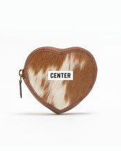 Load image into Gallery viewer, Cupid Coin Pouch In Brown &amp; White Cowhide