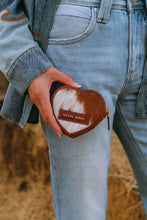 Load image into Gallery viewer, Cupid Coin Pouch In Brown &amp; White Cowhide