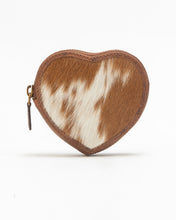Load image into Gallery viewer, Cupid Coin Pouch In Brown &amp; White Cowhide