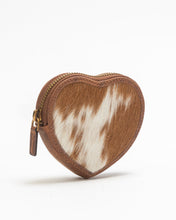 Load image into Gallery viewer, Cupid Coin Pouch In Brown &amp; White Cowhide