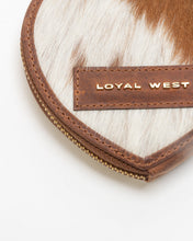 Load image into Gallery viewer, Cupid Coin Pouch In Brown &amp; White Cowhide