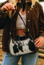 Load image into Gallery viewer, Dannia Medium Purse In Black &amp; White Cowhide