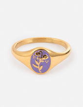Load image into Gallery viewer, Lavender Flower Signet Ring