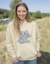 Load image into Gallery viewer, Love Never Fails Cream Unisex Hoodie