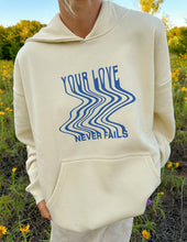 Load image into Gallery viewer, Love Never Fails Cream Unisex Hoodie