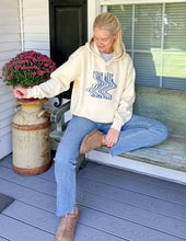 Load image into Gallery viewer, Love Never Fails Cream Unisex Hoodie