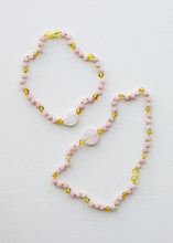 Load image into Gallery viewer, Rose Quartz + Honey Baltic Sea Amber || Rose Quartz Stone Necklace