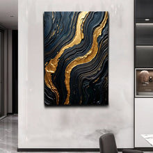 Load image into Gallery viewer, Modern Golden Lave Flow Wall Art