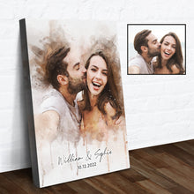 Load image into Gallery viewer, Custom Couple Watercolor Portrait
