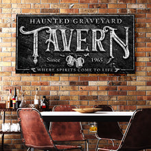 Load image into Gallery viewer, Haunted Graveyard Tavern Halloween Sign II
