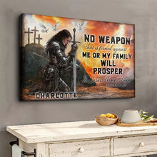 Load image into Gallery viewer, No Weapon That Is Formed Against You Will Prosper Isaiah 54:17 Faith Sign