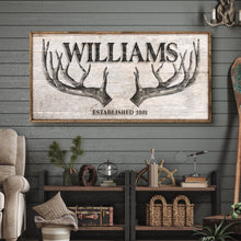 Load image into Gallery viewer, Personalized Family Antler Sign IV