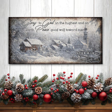 Load image into Gallery viewer, Vintage Christmas Village Luke 2:14 Scripture Sign II