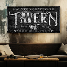 Load image into Gallery viewer, Haunted Graveyard Tavern Halloween Sign II