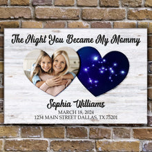 Load image into Gallery viewer, Mother's Day Sign The Night You Became My Mommy