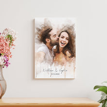 Load image into Gallery viewer, Custom Couple Watercolor Portrait