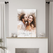 Load image into Gallery viewer, Custom Couple Watercolor Portrait