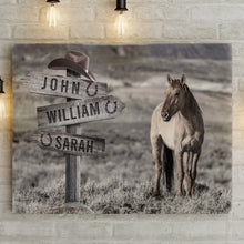 Load image into Gallery viewer, Snow Horses Vintage Name Sign