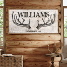 Load image into Gallery viewer, Personalized Family Antler Sign IV