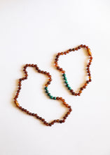 Load image into Gallery viewer, Raw Cognac Baltic Amber + Malachite || Necklace Set