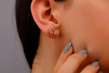 Load image into Gallery viewer, Aurora Jewelry Waterproof Gold Pave Star &amp; Moon Earrings with Sparkling CZ Diamonds