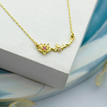 Load image into Gallery viewer, Dainty Birth Flower Necklace | Sterling Silver, Gold and Rose