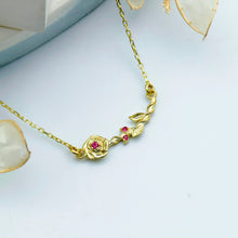 Load image into Gallery viewer, Dainty Birth Flower Necklace | Sterling Silver, Gold and Rose