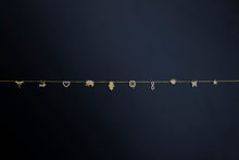 Load image into Gallery viewer, Dainty Initial Pave Necklace with Diamond Heart