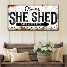 Load image into Gallery viewer, Personalized She Shed Sign XII