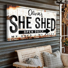 Load image into Gallery viewer, Personalized She Shed Sign XII