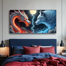 Load image into Gallery viewer, 3D Dragon and Wolf Wall Art III