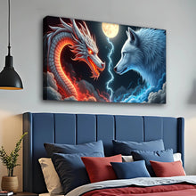 Load image into Gallery viewer, 3D Dragon and Wolf Wall Art III